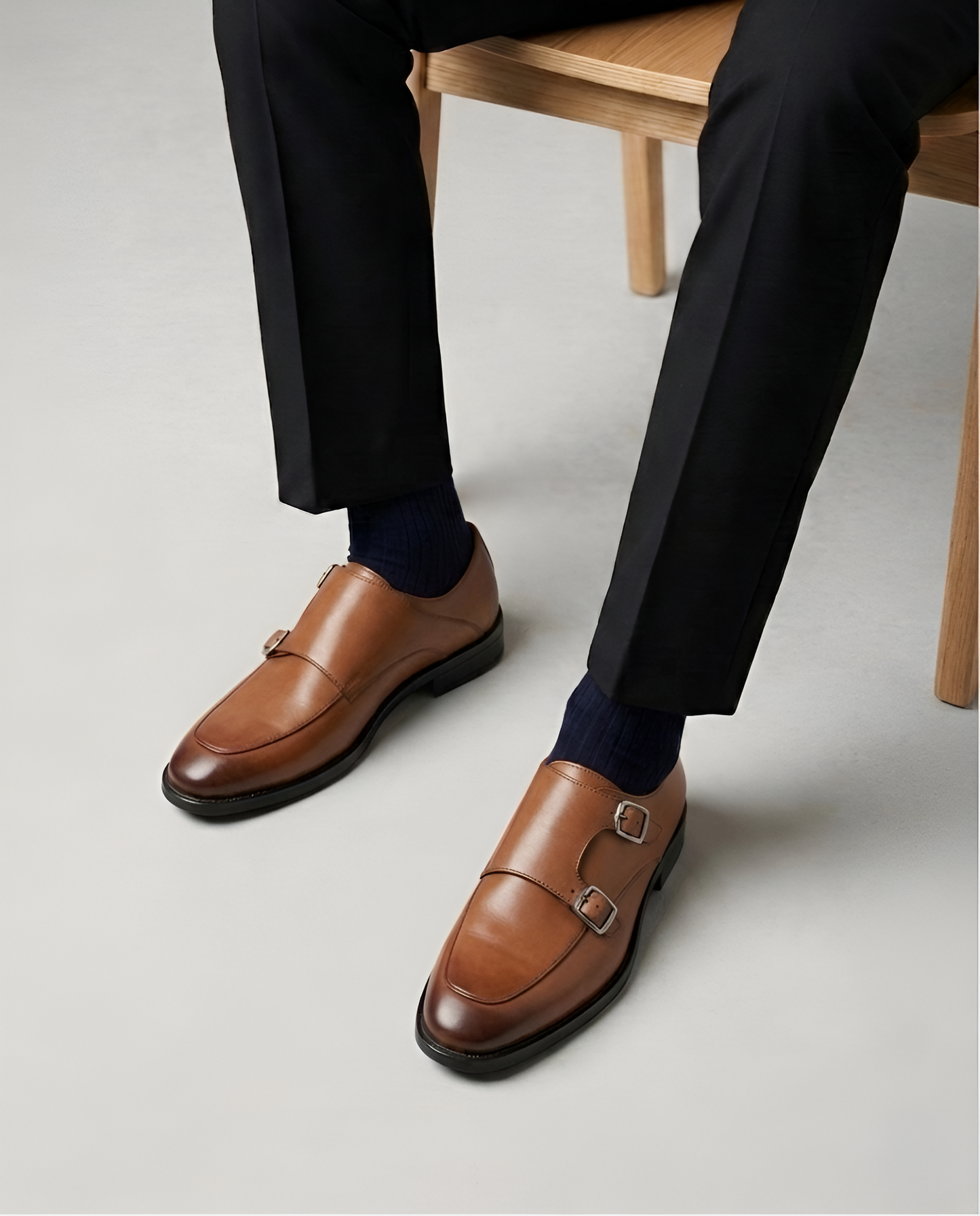 TOM HENDRIX DOUBLE STRAP MOC TOE MONK TAN