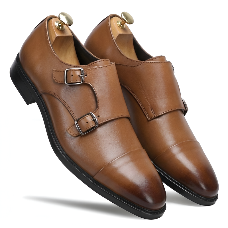 TOM HENDRIX DOUBLE STRAP CAP TOE MONK TAN