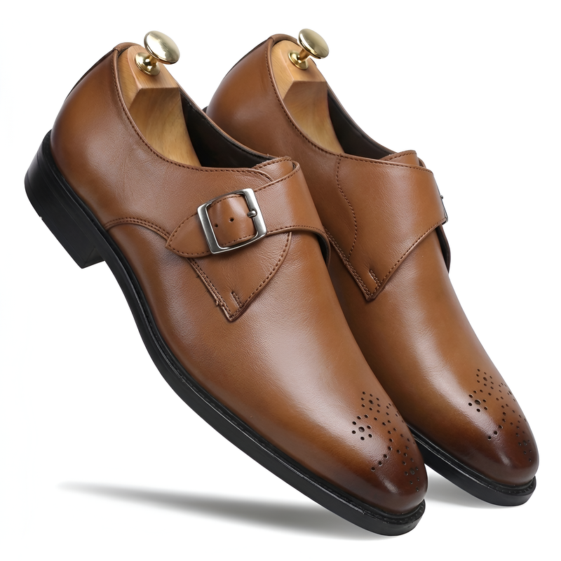 TOM HENDRIX SINGLE STRAP PLAIN TOE MONK TAN