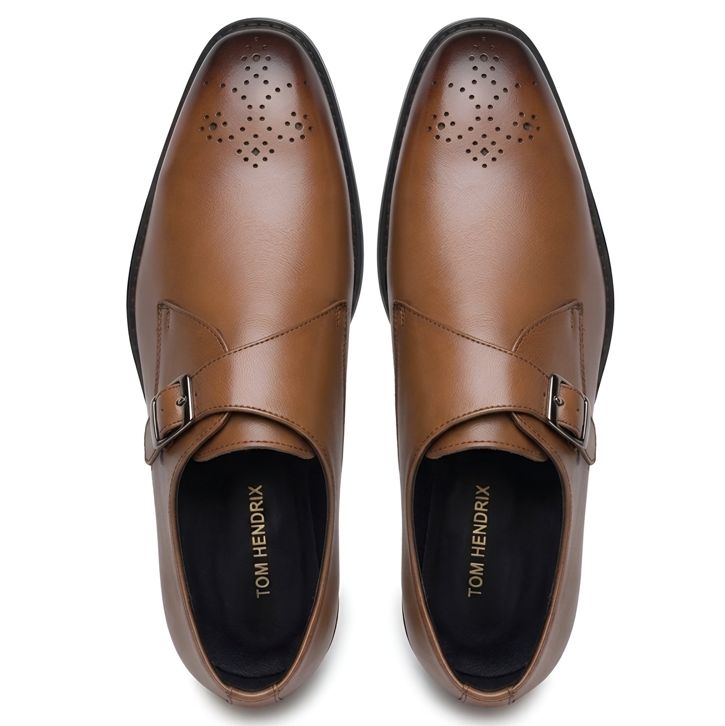 TOM HENDRIX SINGLE STRAP PLAIN TOE MONK TAN