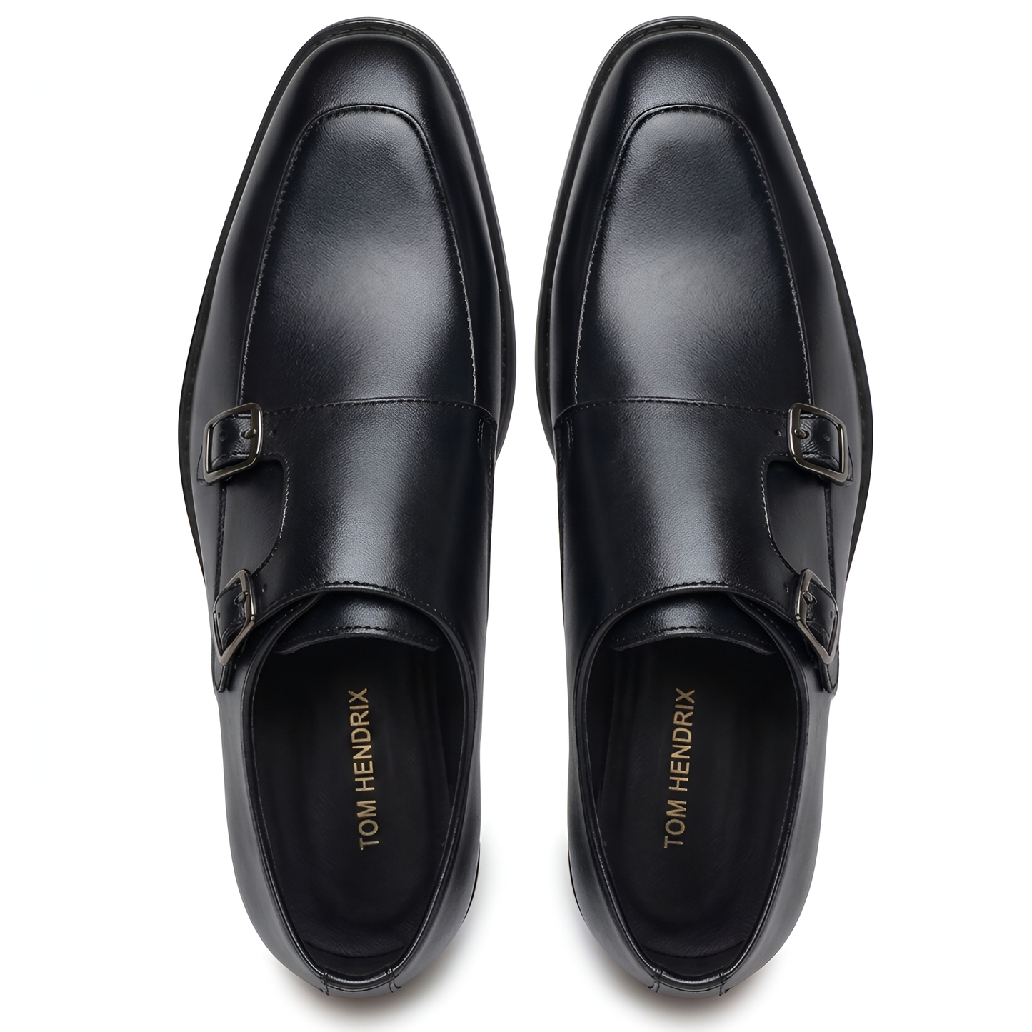 TOM HENDRIX DOUBLE STRAP MOC TOE MONK BLACK