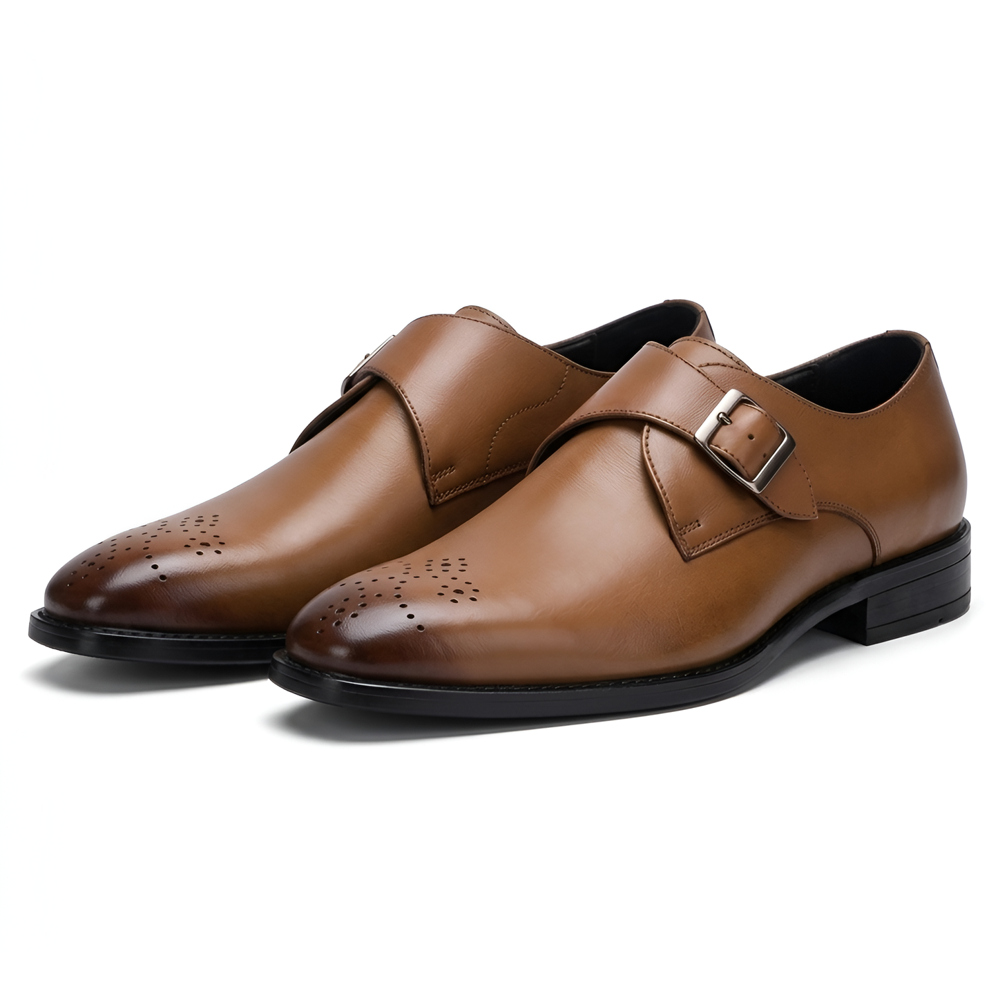 TOM HENDRIX SINGLE STRAP PLAIN TOE MONK TAN
