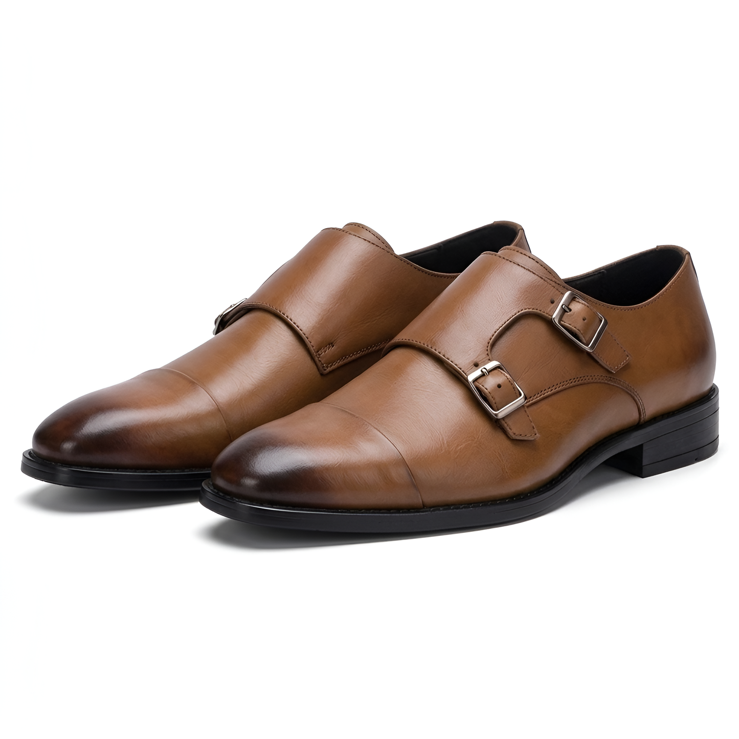 TOM HENDRIX DOUBLE STRAP CAP TOE MONK TAN