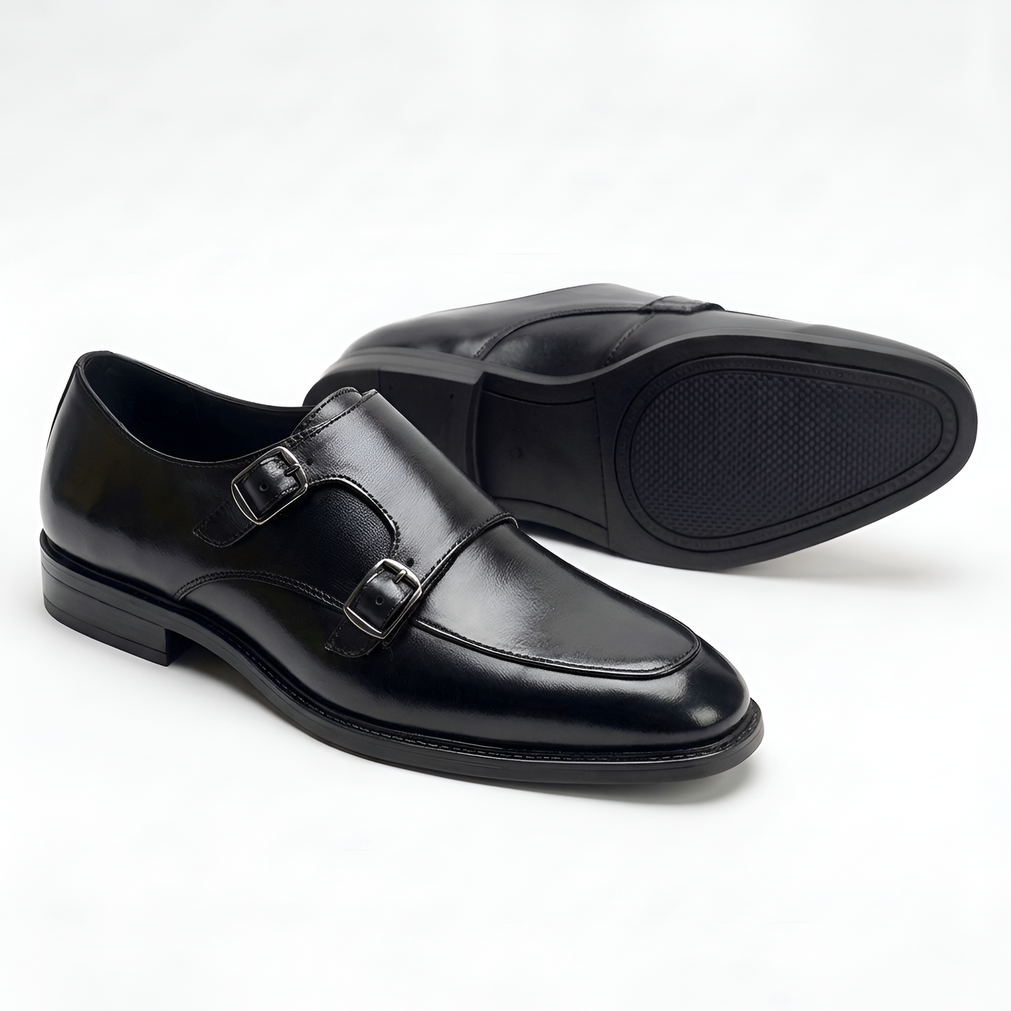 TOM HENDRIX DOUBLE STRAP MOC TOE MONK BLACK