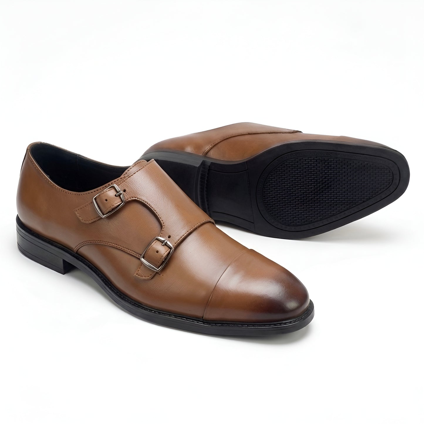 TOM HENDRIX DOUBLE STRAP CAP TOE MONK TAN