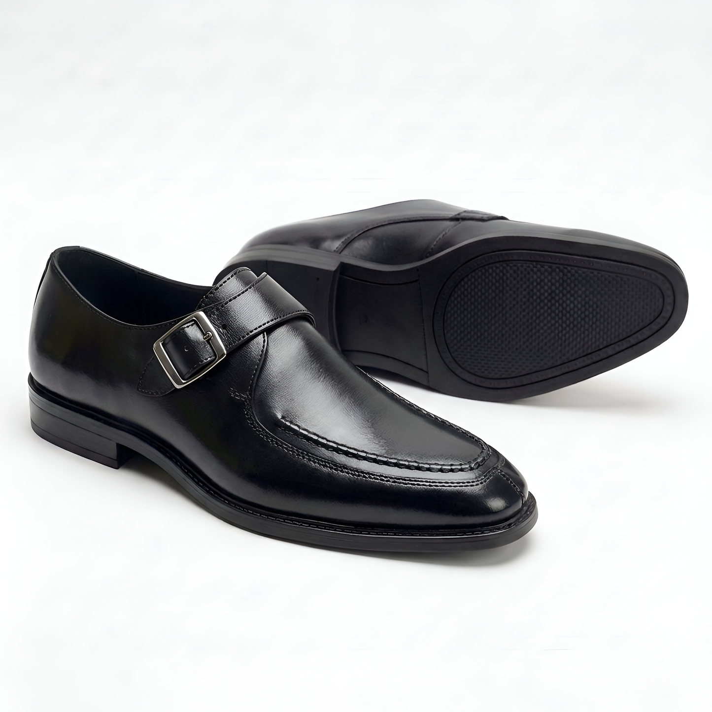 TOM HENDRIX SINGLE STRAP MOC TOE MONK BLACK