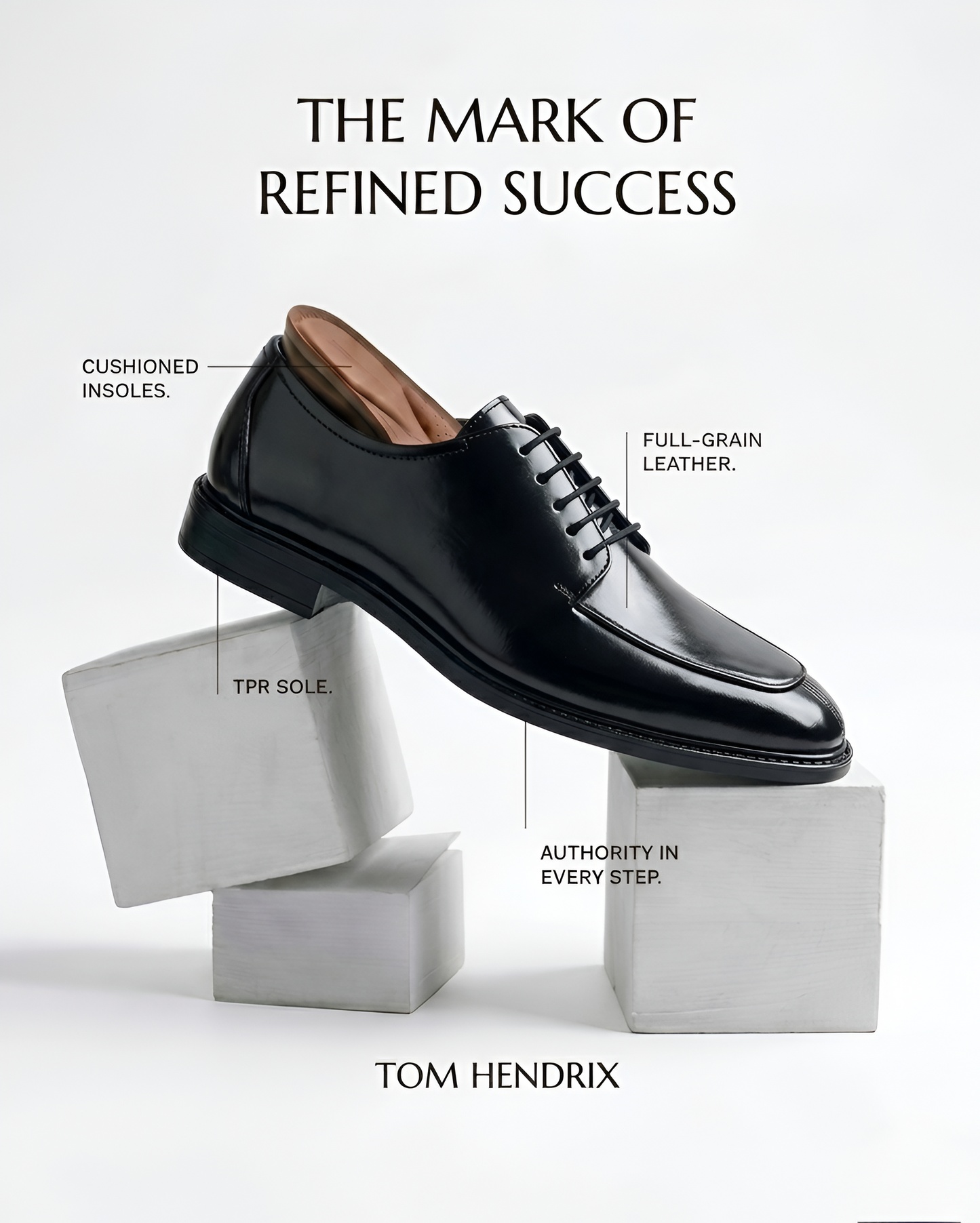 TOM HENDRIX CLASSIC MOC TOE DERBY BLACK