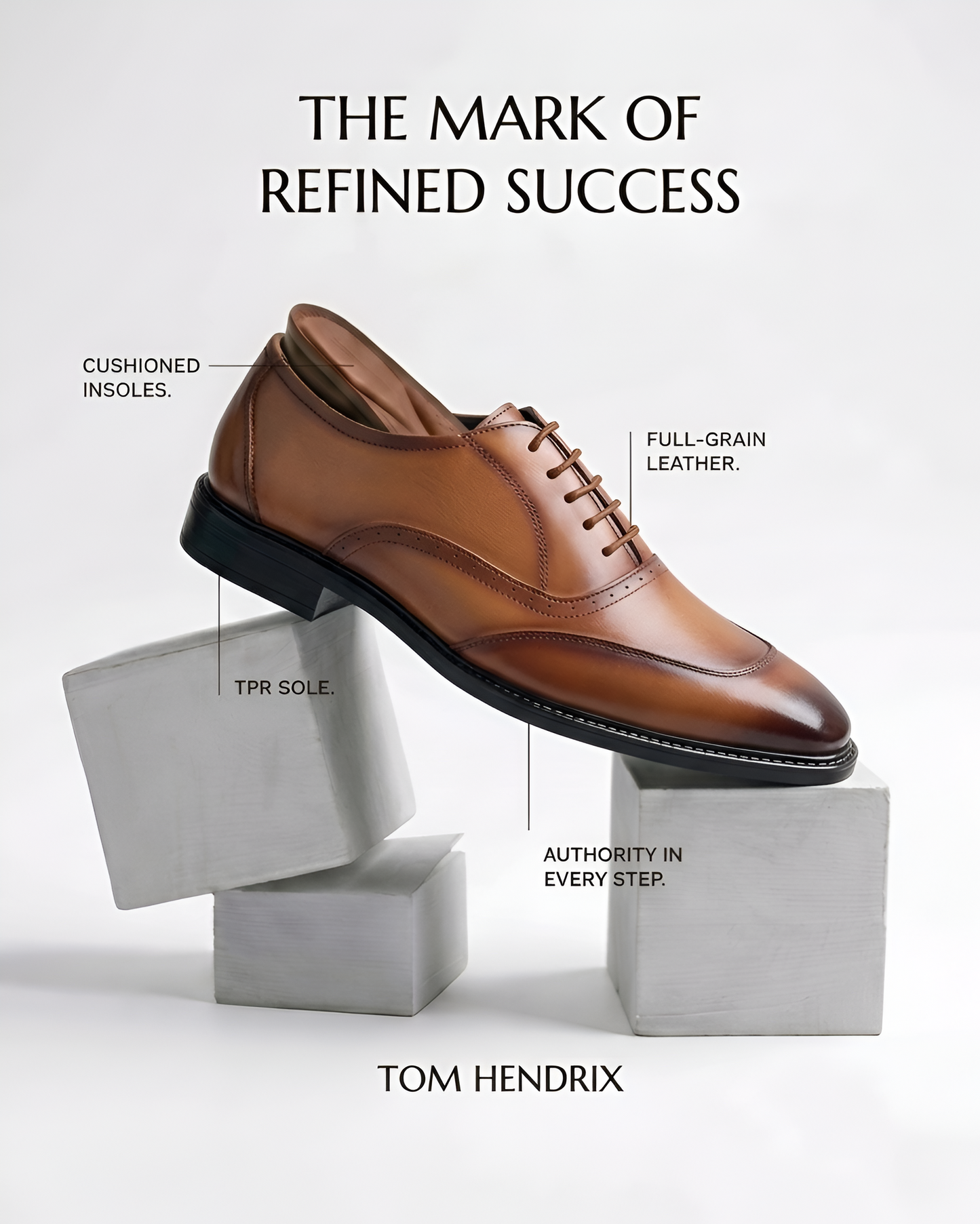 TOM HENDRIX CLASSIC WINGTIP TOE DERBY TAN