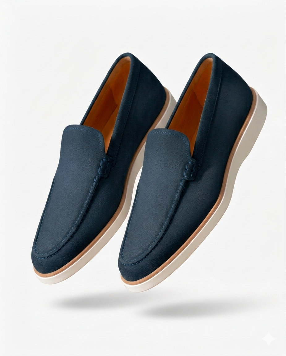TOM HENDRIX LEATHER SUEDE PENNY LOAFER