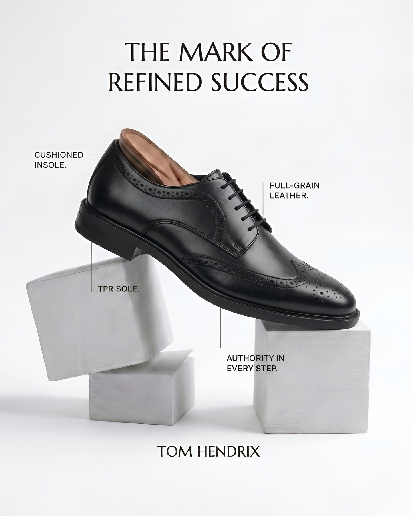 TOM HENDRIX CLASSIC BROGUE DERBY BLACK